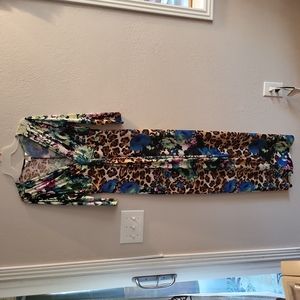 Boston Proper Maxi Dress - Cheetah and Floral Size S